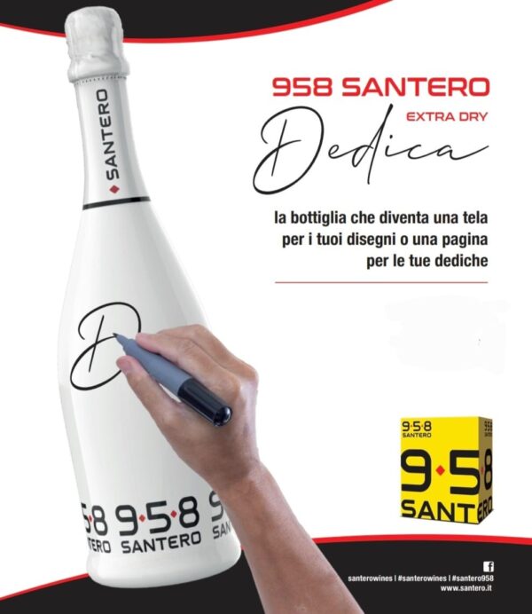 Santero 958 Dedica Personalizzabile Vino Spumante Extra Dry 75 cl