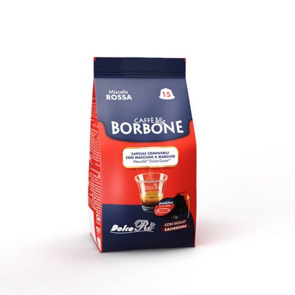 Caffè Borbone DolceRe Miscela Rossa 15 Capsule compatibili Dolce Gusto