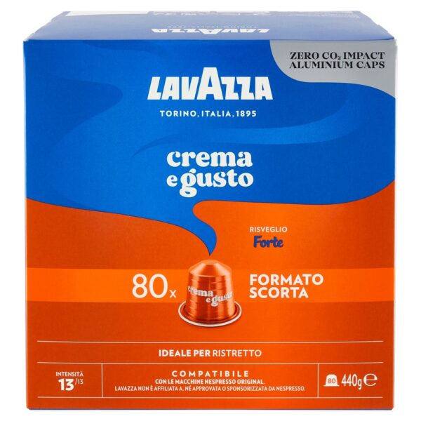 Lavazza Crema e Gusto Risveglio Forte 80 Capsule compatibili Nespresso