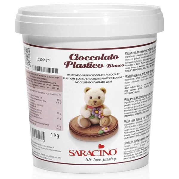 Saracino Cioccolato Plastico da Modellaggio Colore Bianco 1 Kg