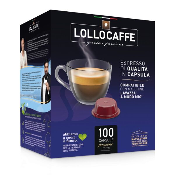 Lollo Caffè Miscela Oro 100 Capsule compatibili Lavazza A Modo Mio