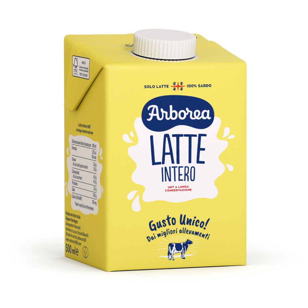 Arborea Latte Intero UHT 50 cl – Box da 10 Confezioni