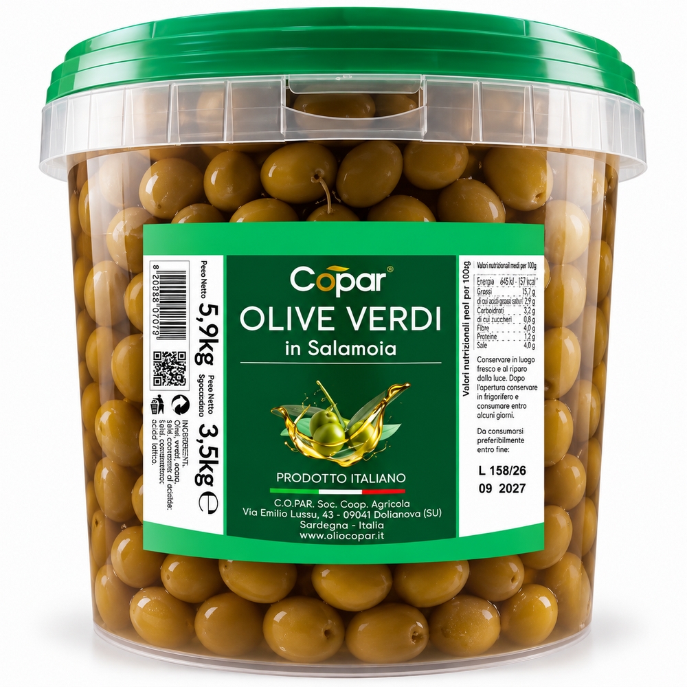 Copar Olive in Salamoia – 1 Secchiello da 3,5 Kg